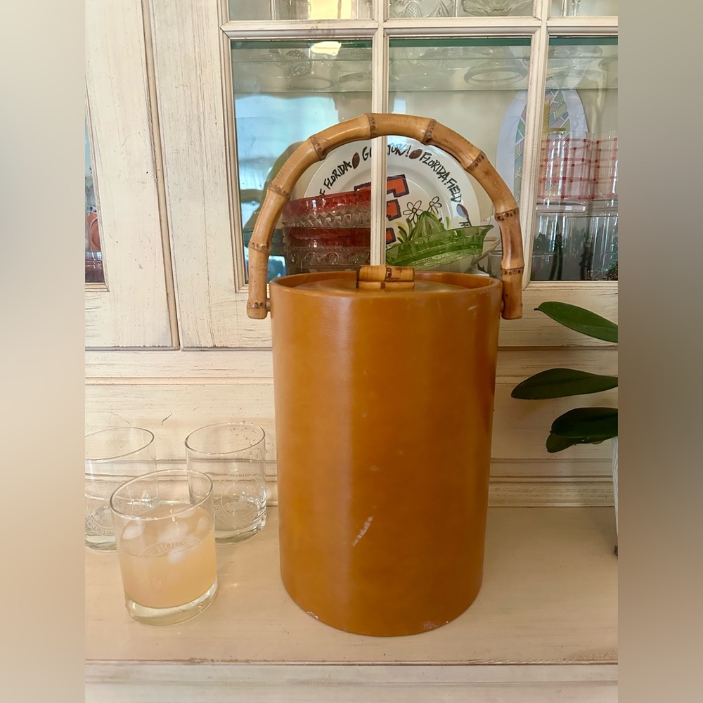 MCM vintage bamboo ice bucket